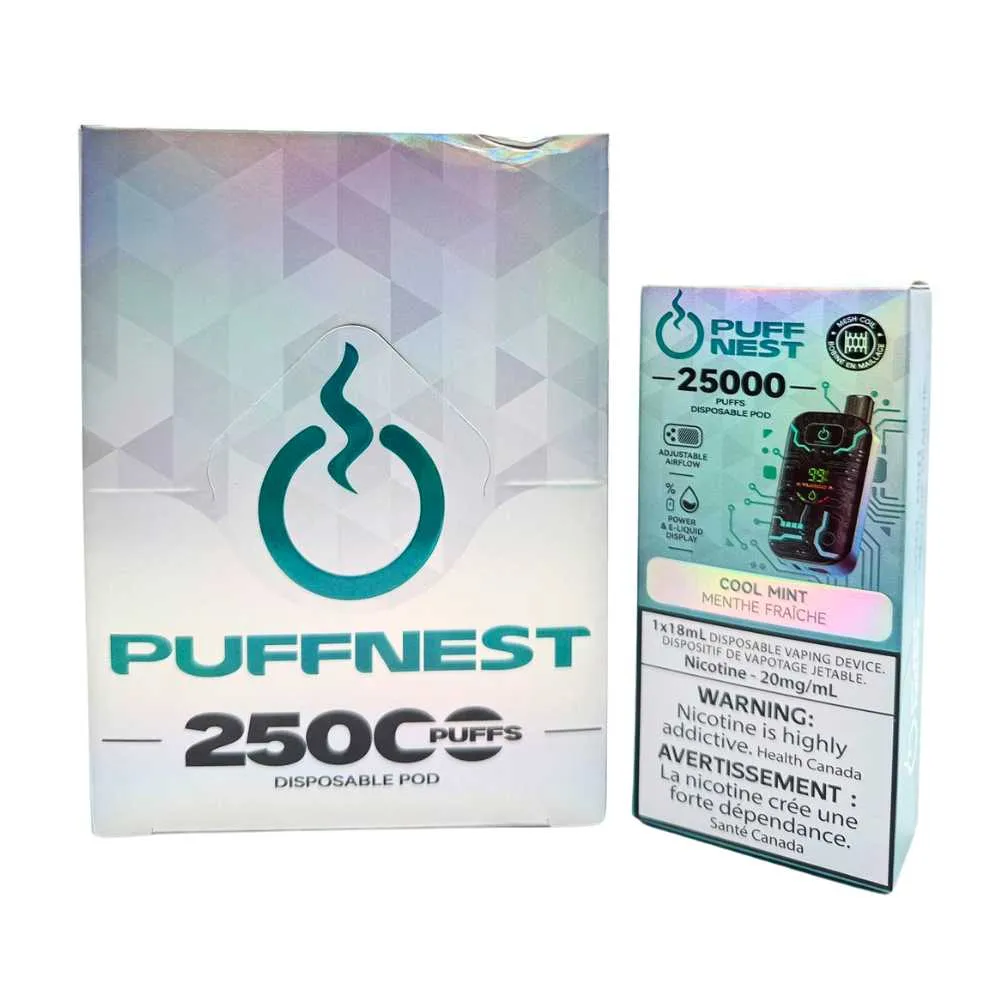 PUFF NEST 25000 PUFFS Cool Mint Disposable Vape - 18 mL, 2% Nicotine