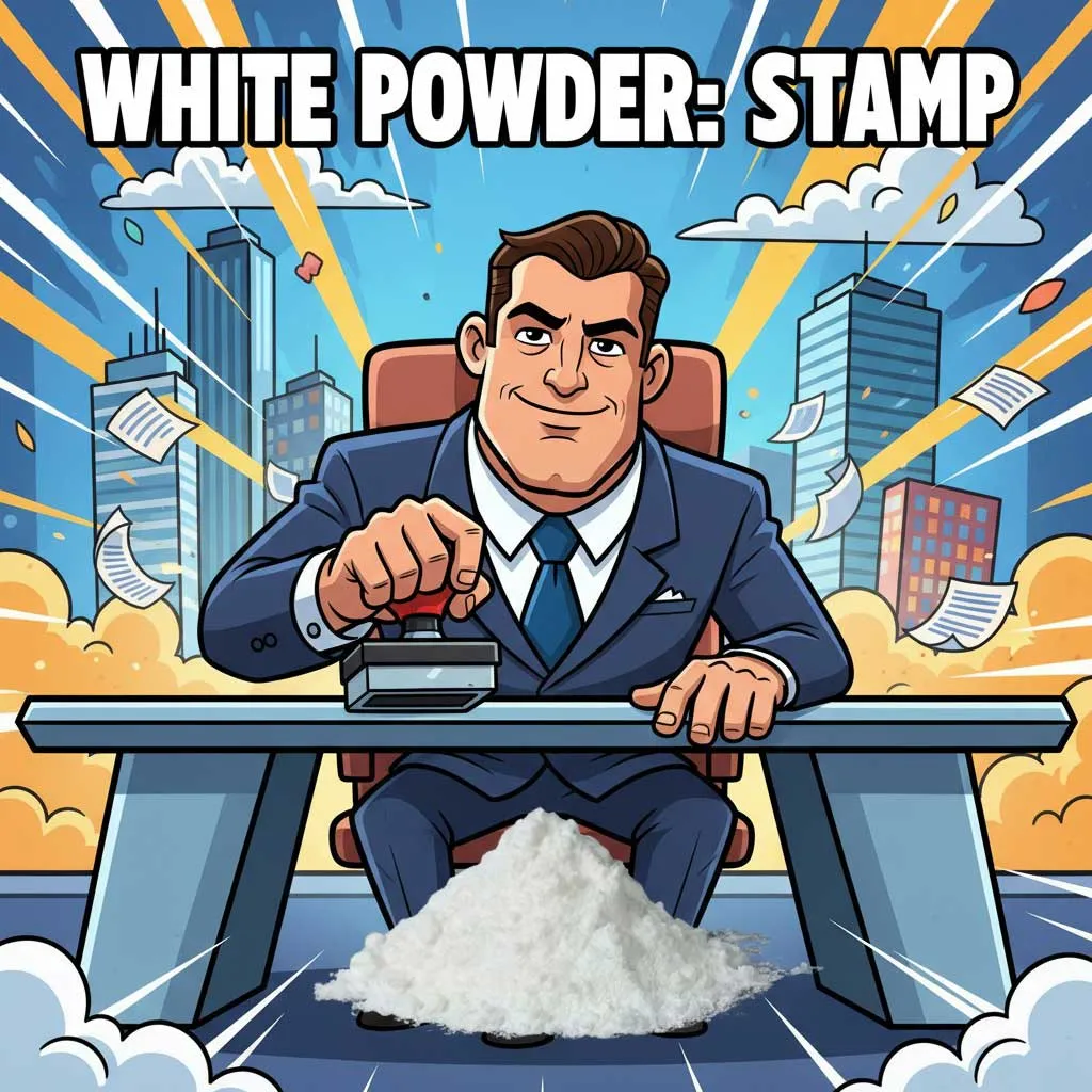 White powder stamp